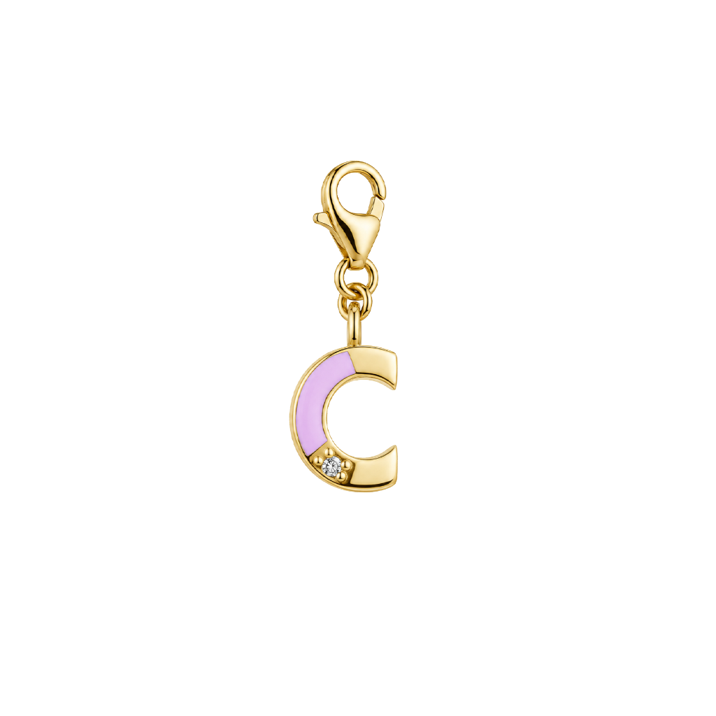 Initial Letter Diamond Charm