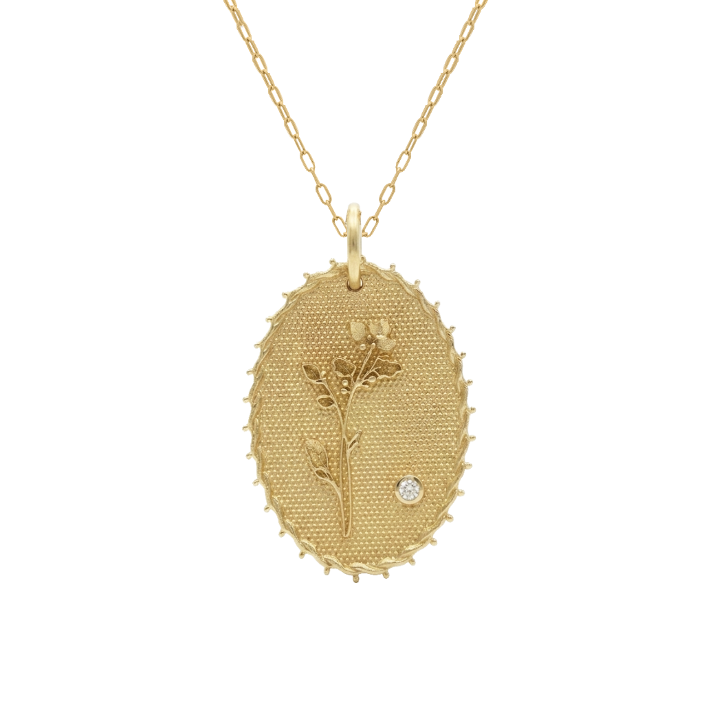 Birth Flower Diamond Necklace