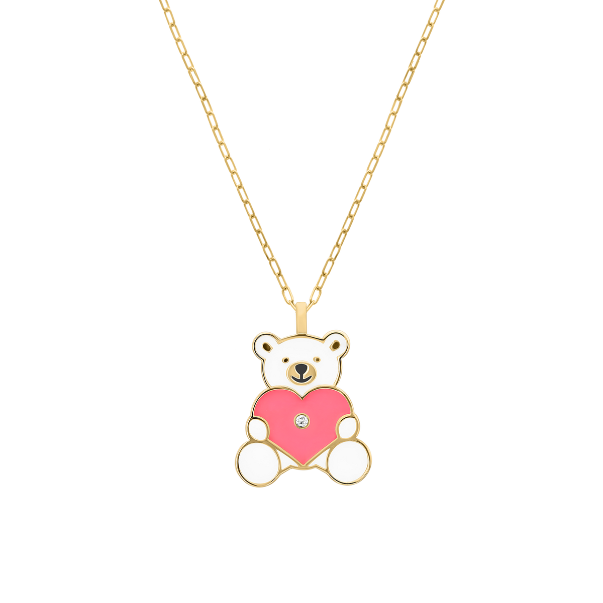 Teddy Bear Diamond Necklace