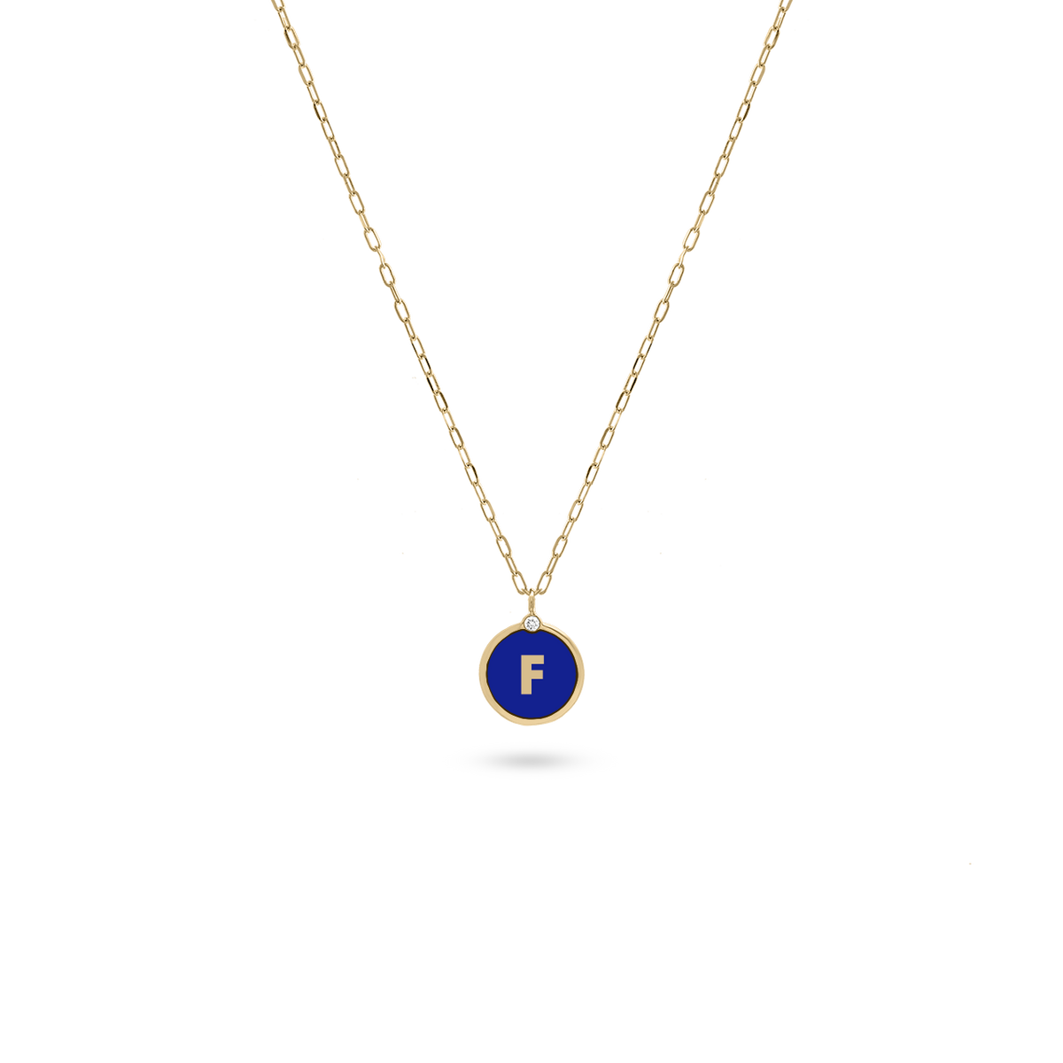 Initial Letter Coin Diamond Necklace