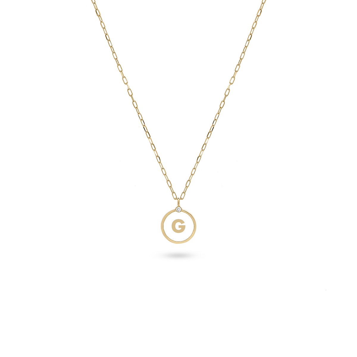 Initial Letter Coin Diamond Necklace