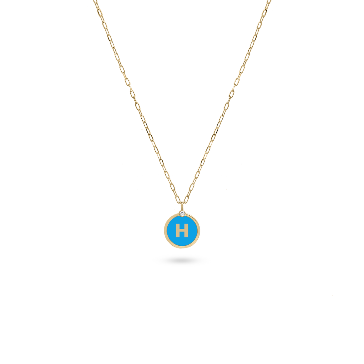 Initial Letter Coin Diamond Necklace
