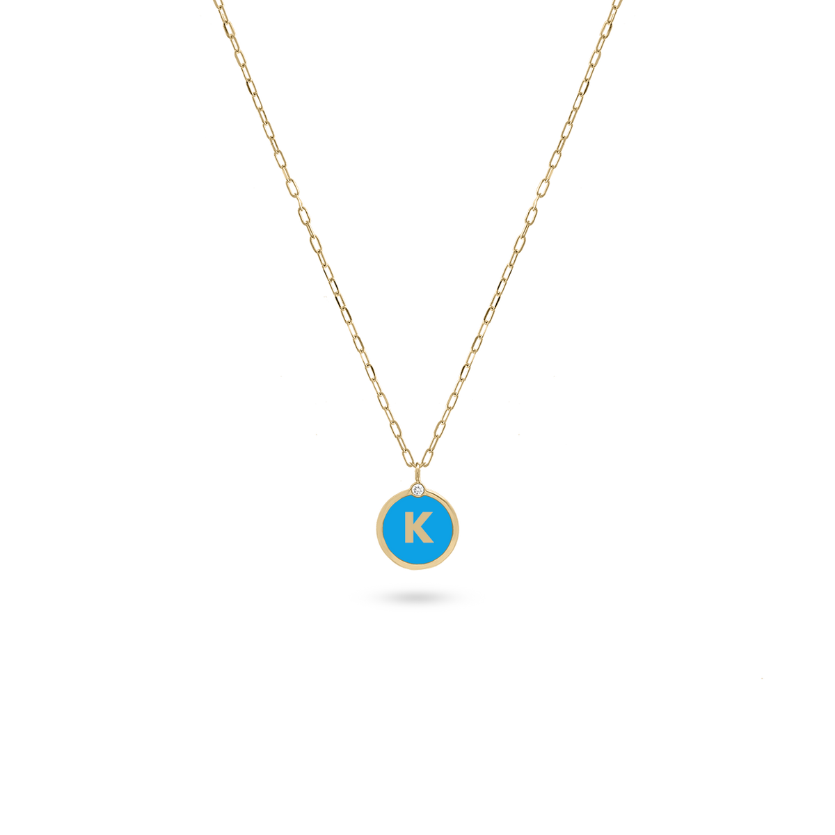Initial Letter Coin Diamond Necklace
