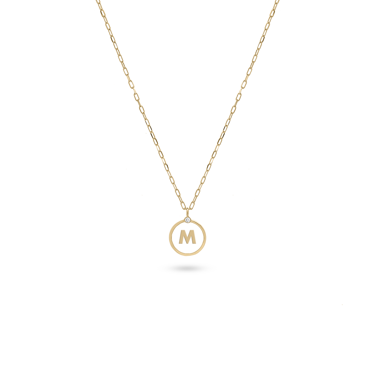 Initial Letter Coin Diamond Necklace