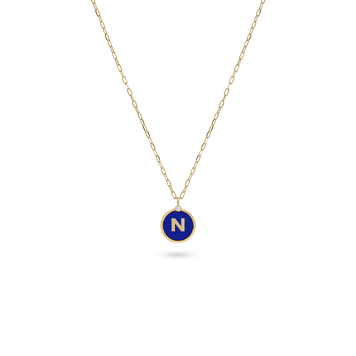 Initial Letter Coin Diamond Necklace