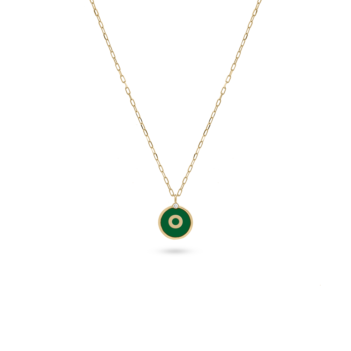 Initial Letter Coin Diamond Necklace