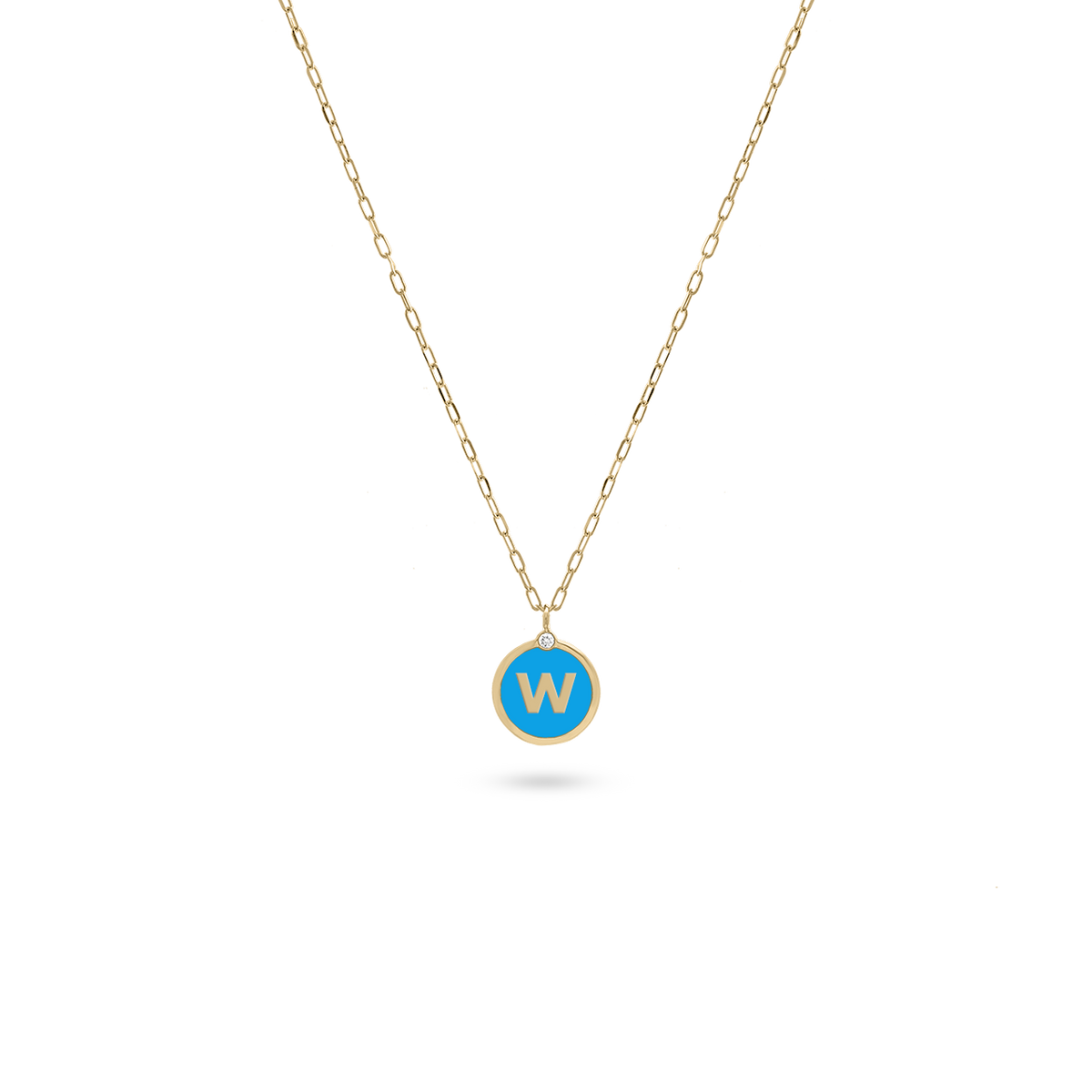 Initial Letter Coin Diamond Necklace