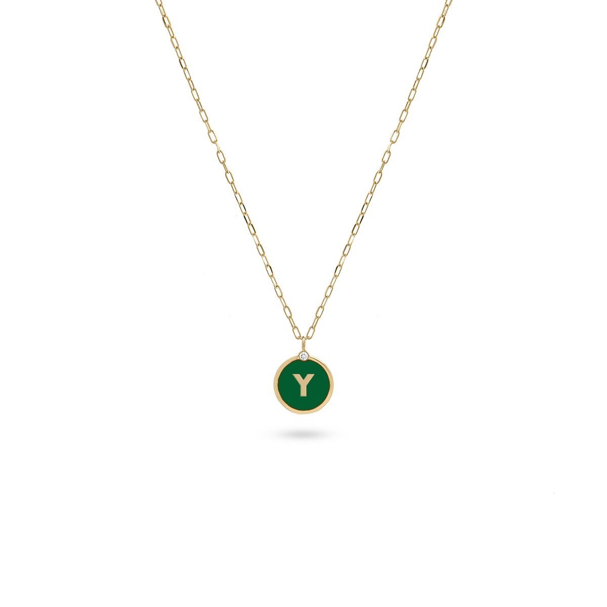 Initial Letter Coin Diamond Necklace