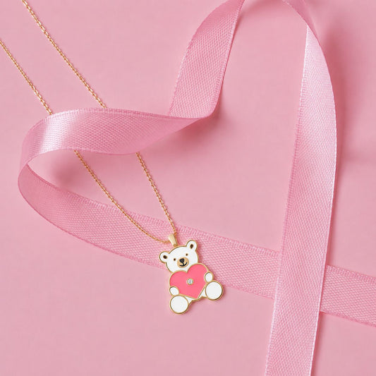 Teddy Bear Diamond Necklace