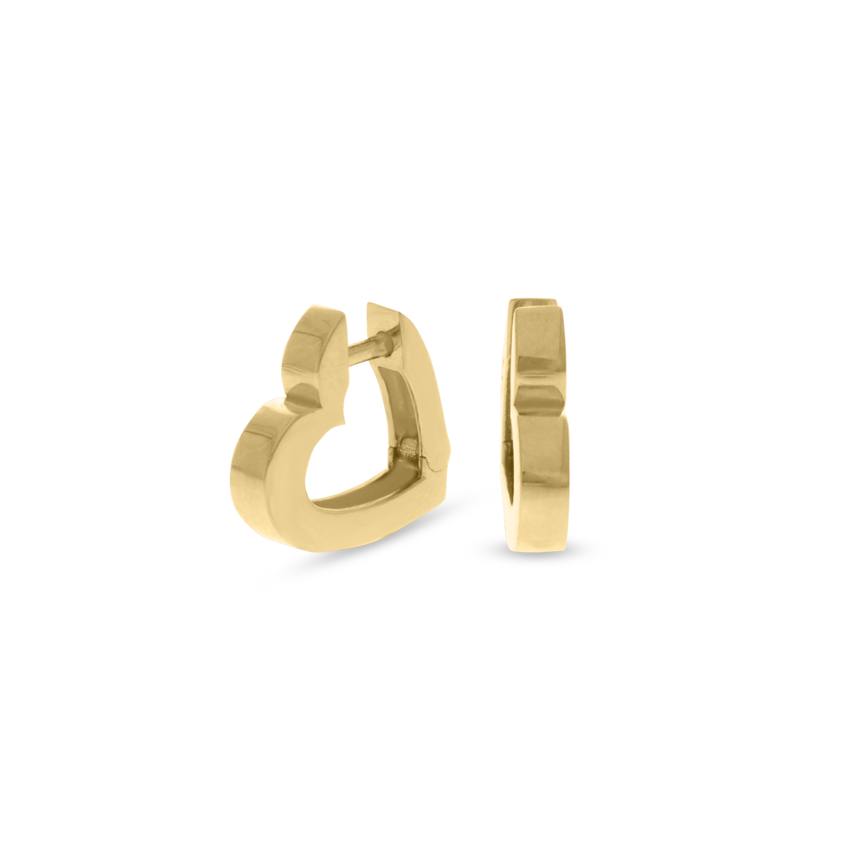 Yellow gold chunky hoop earrings with polished finish