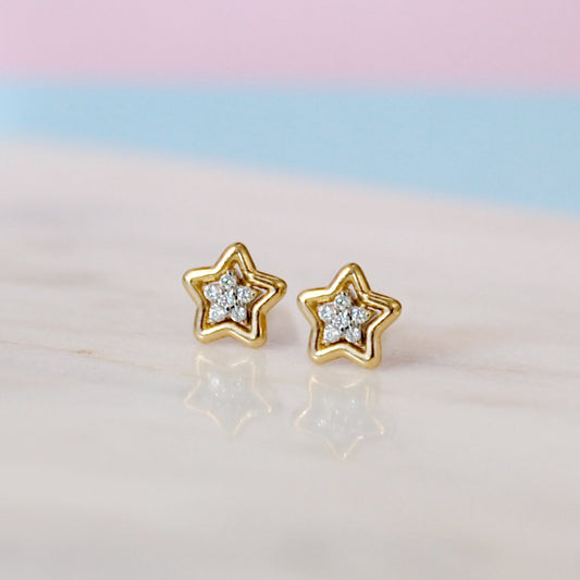 Bubble Star Diamond Earrings