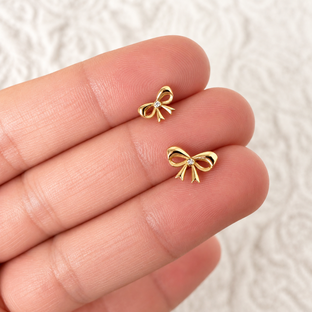 Ribbon Diamond Earrings