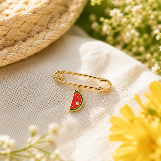 Watermelon Diamond Pin