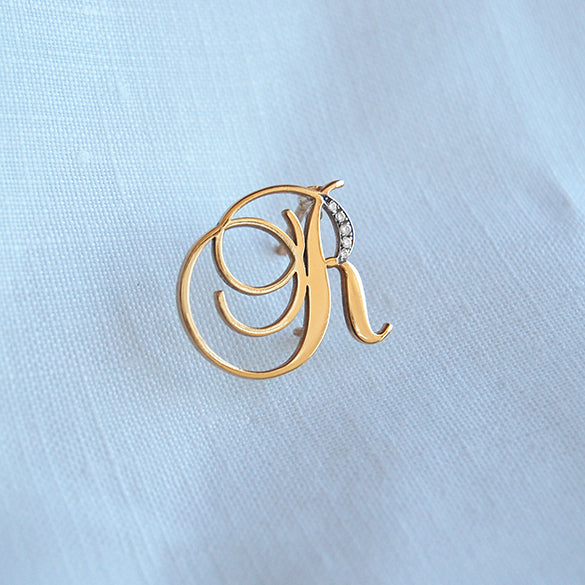 Letter Diamond Brooch | Pre-order