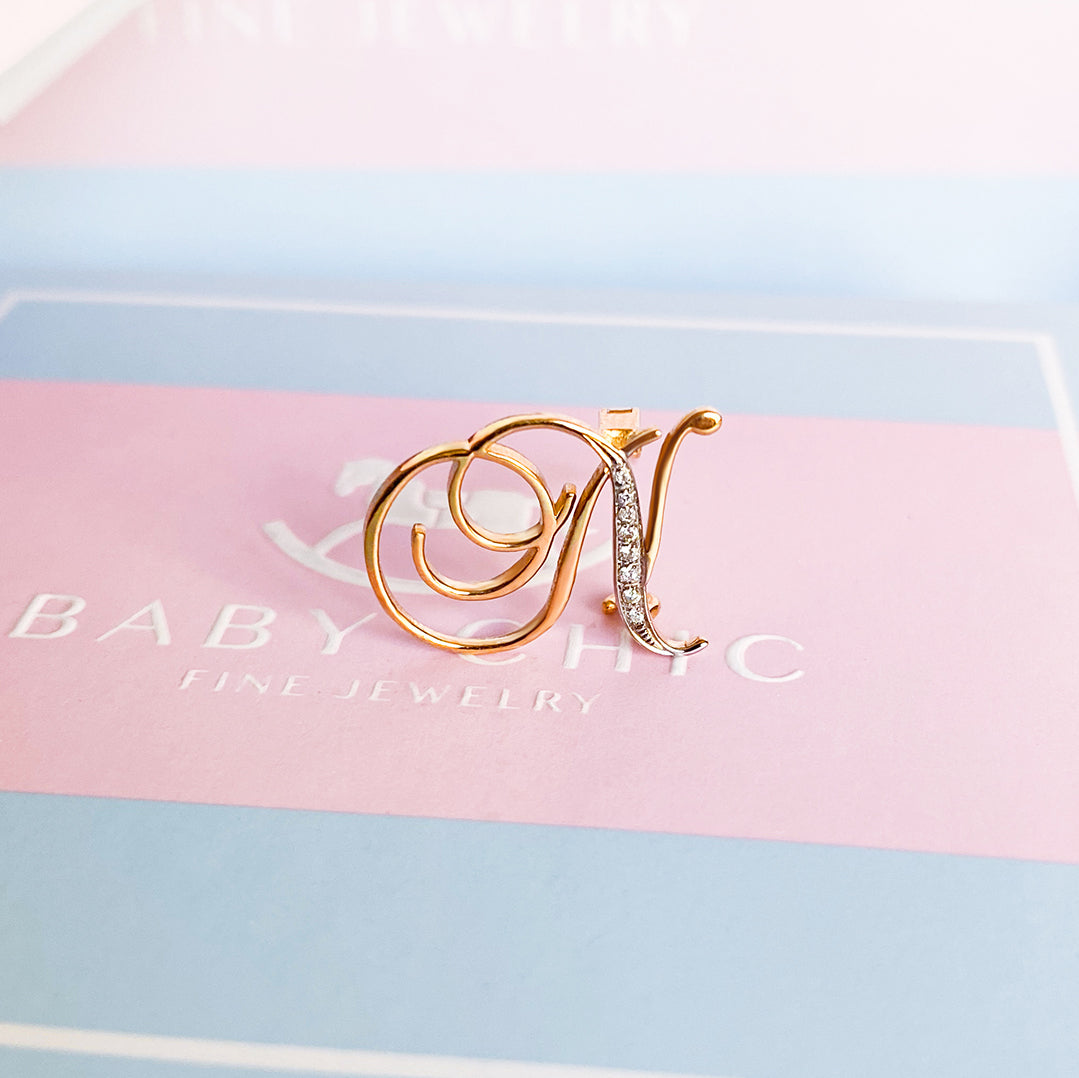 Letter Diamond Brooch | Pre-order