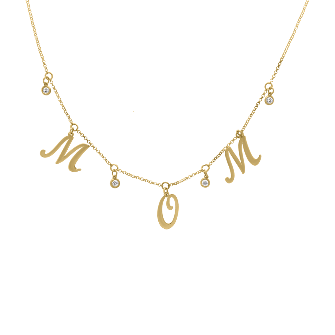 MOM Charm Diamond Necklace