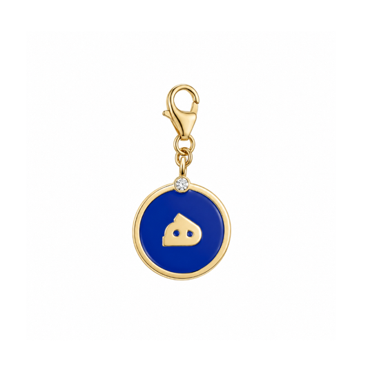 Arabic Initial Letter Coin Diamond Charm
