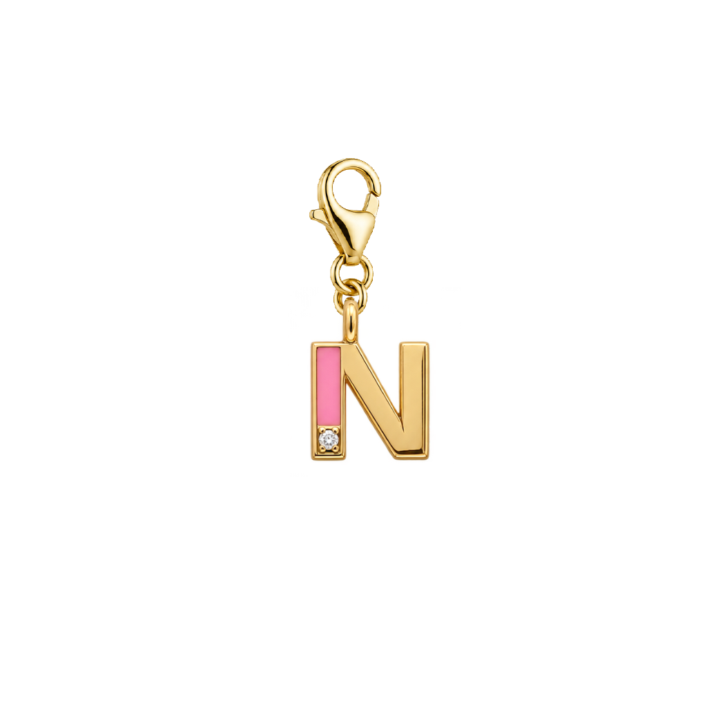 Initial Letter Diamond Charm