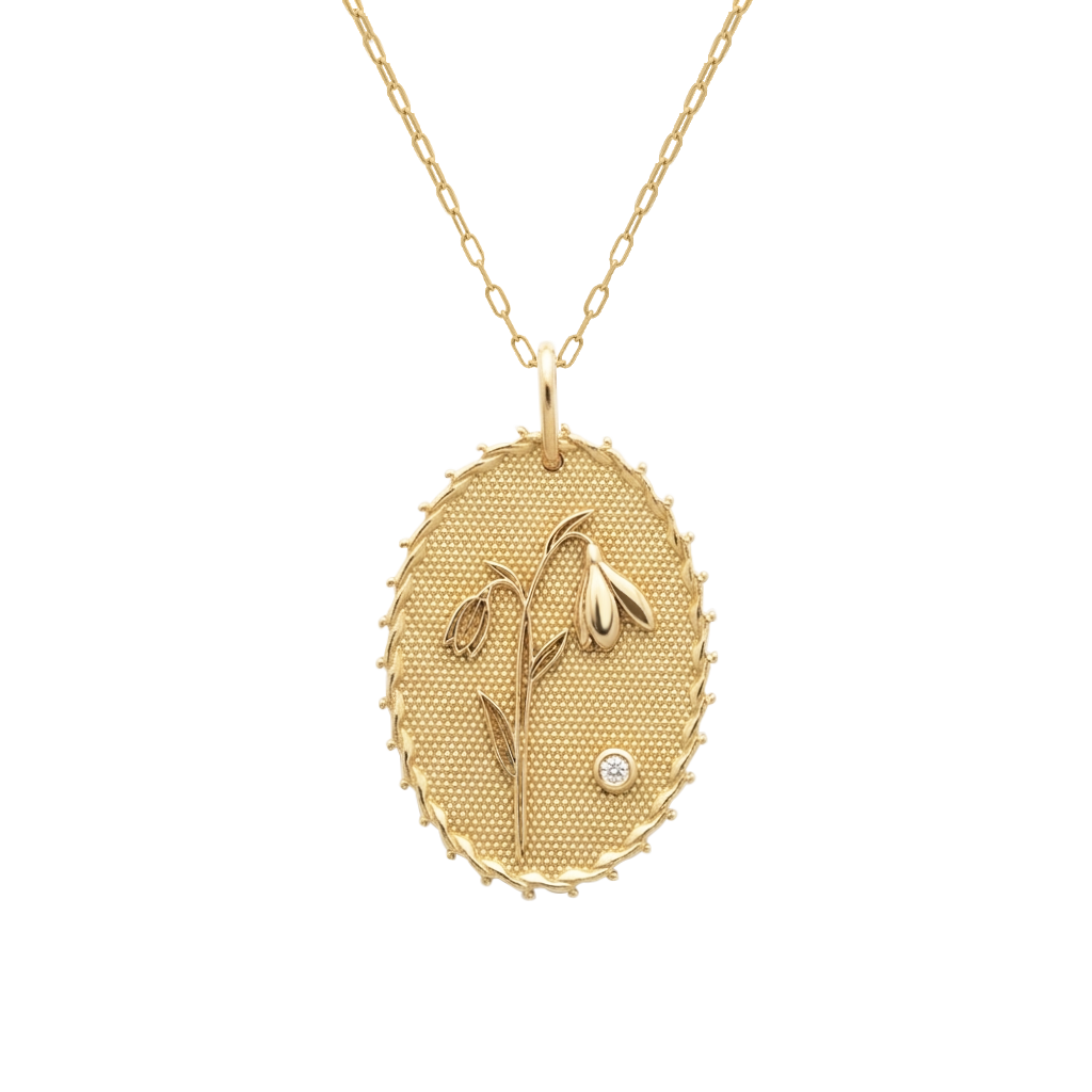 Birth Flower Diamond Necklace