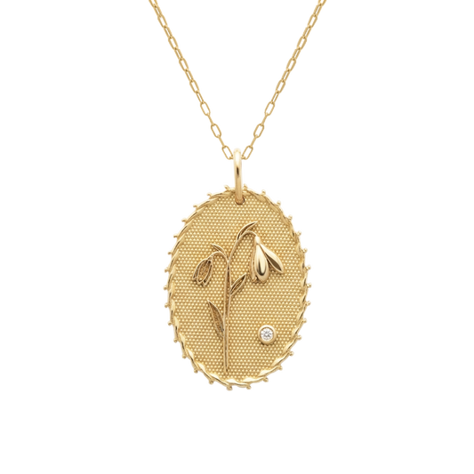 Birth Flower Diamond Necklace