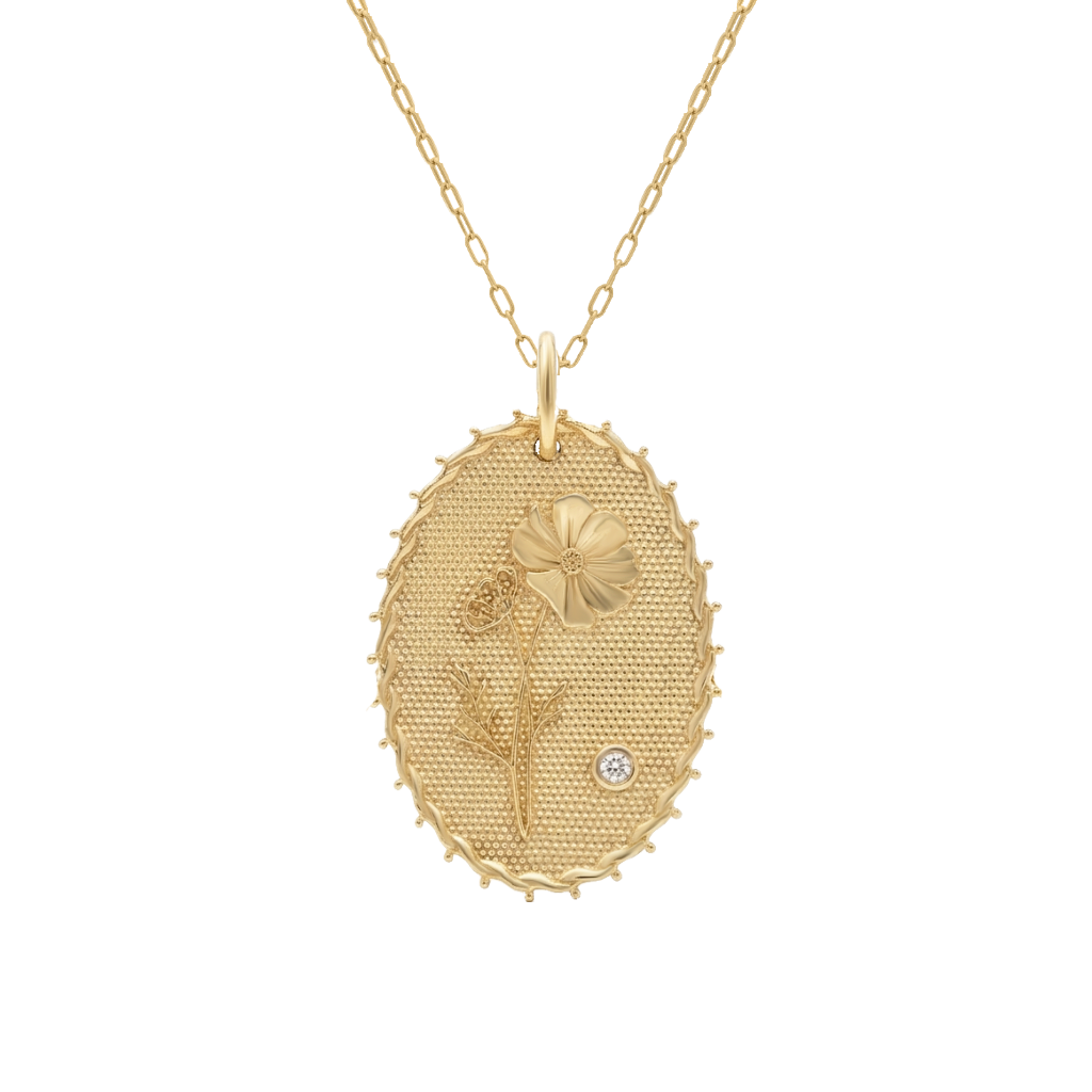 Birth Flower Diamond Necklace