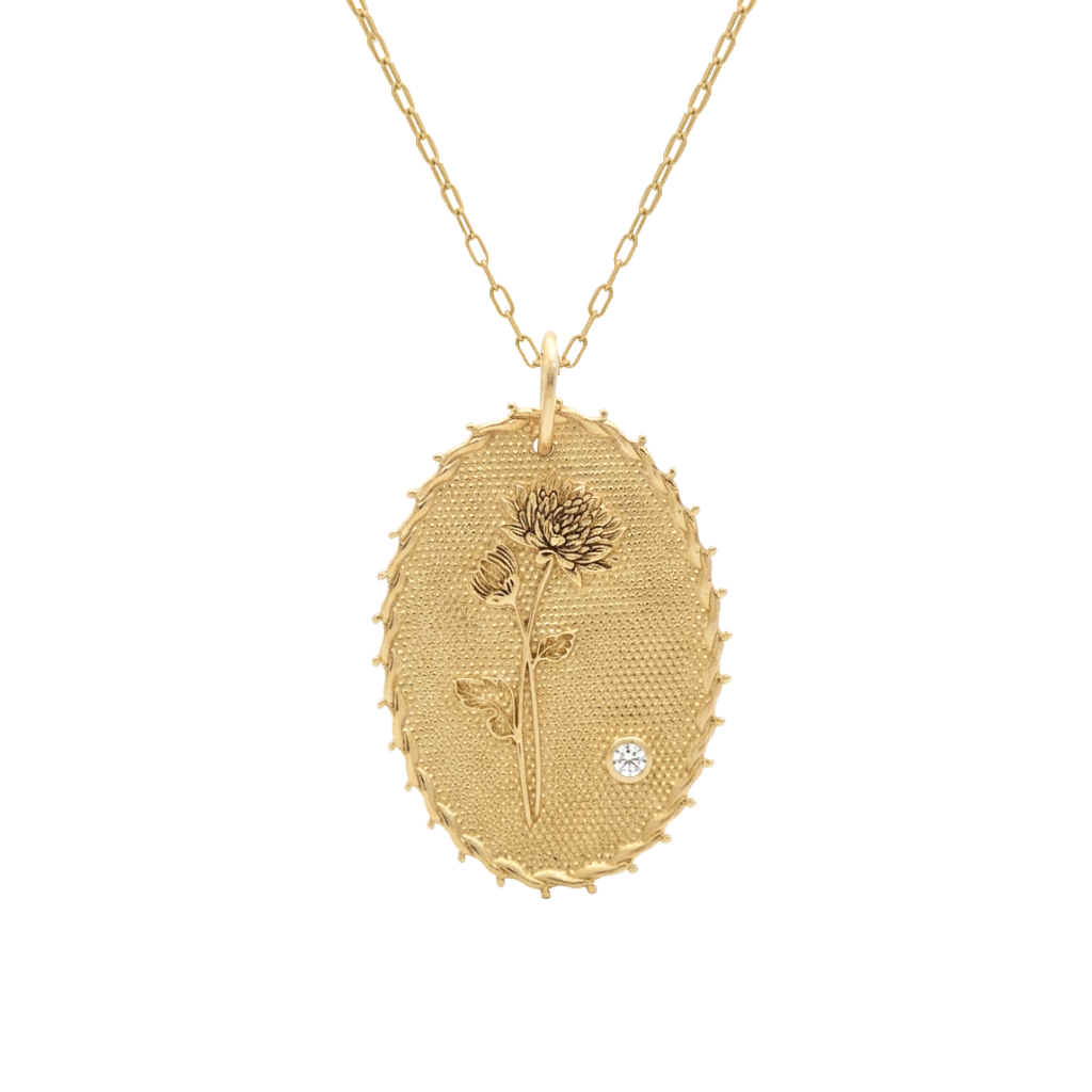 Birth Flower Diamond Necklace
