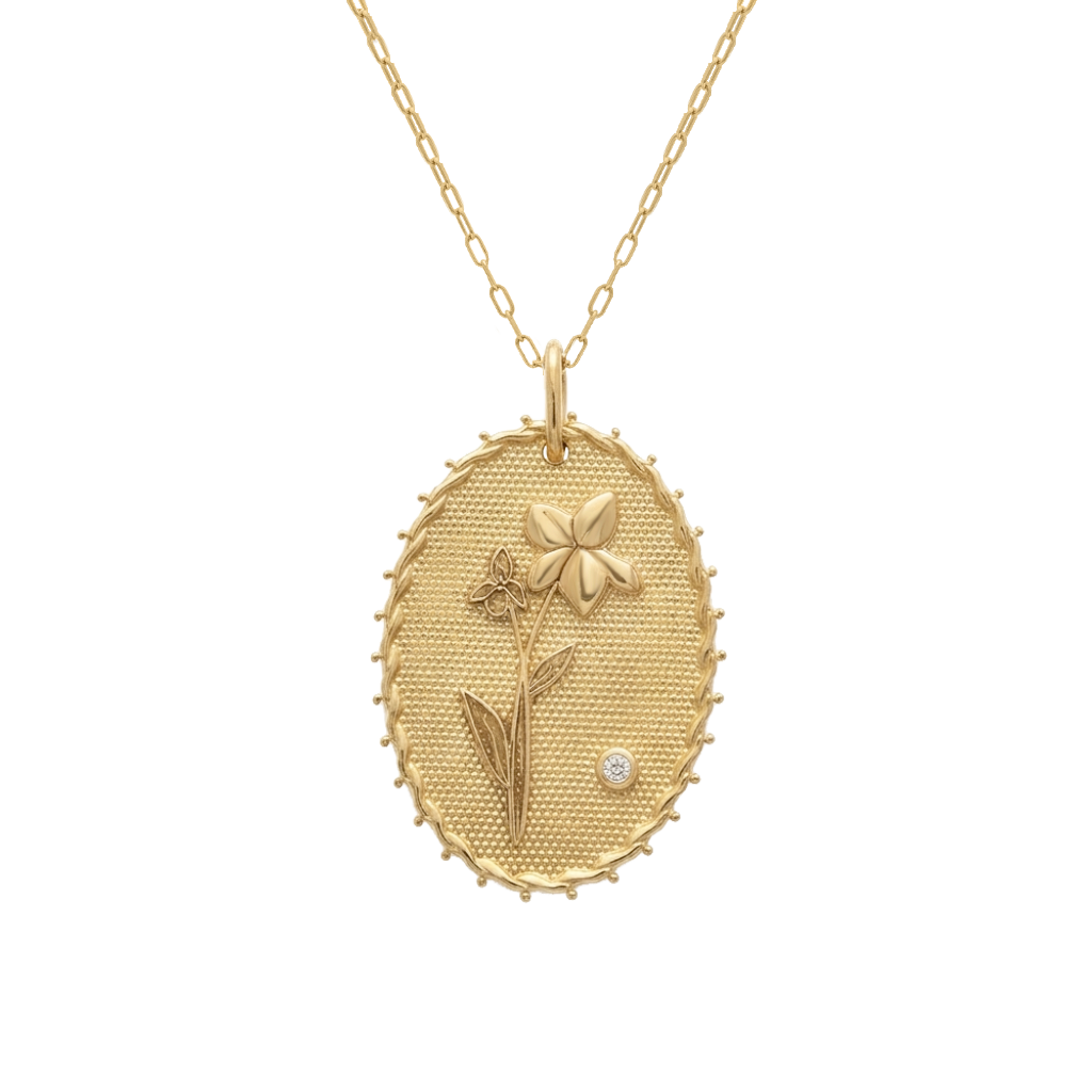 Birth Flower Diamond Necklace