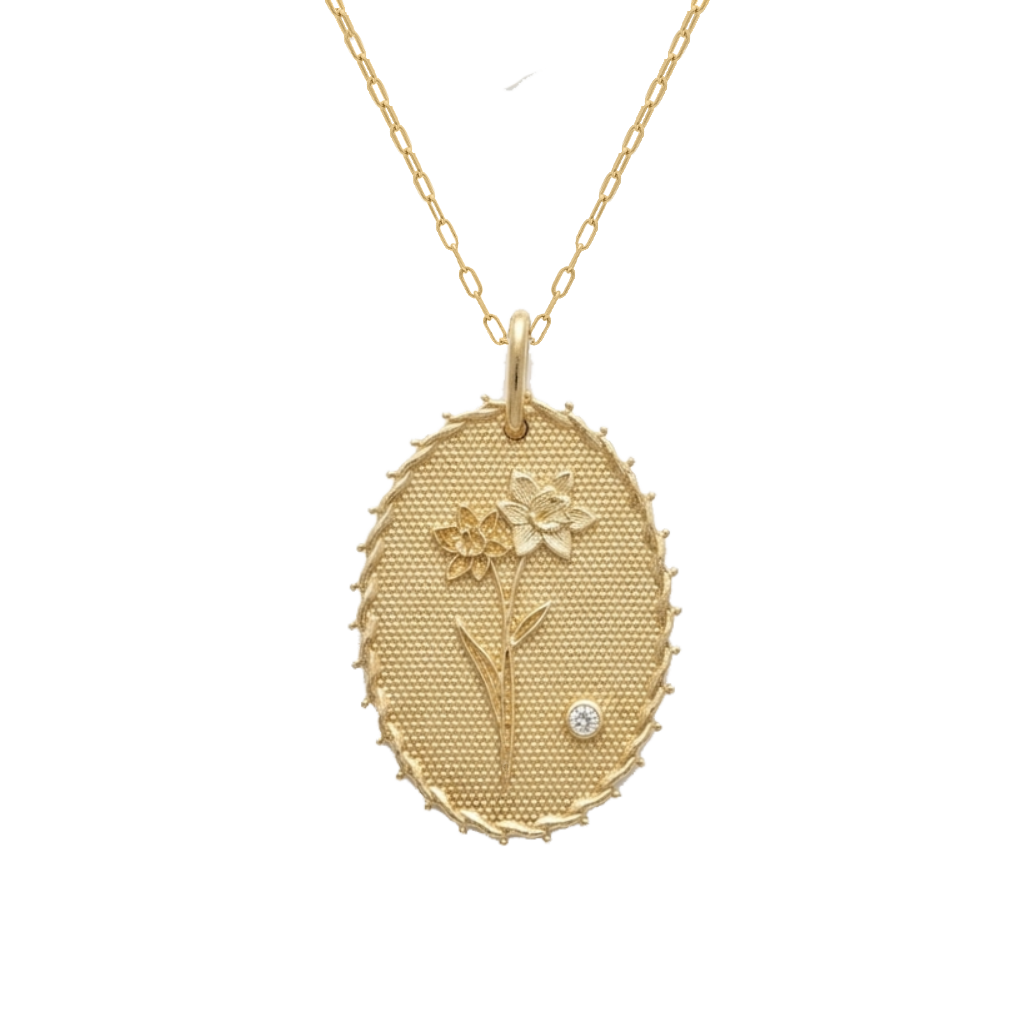 Birth Flower Diamond Necklace