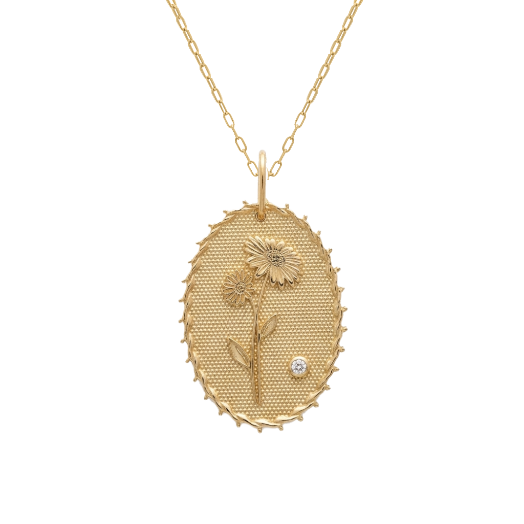 Birth Flower Diamond Necklace