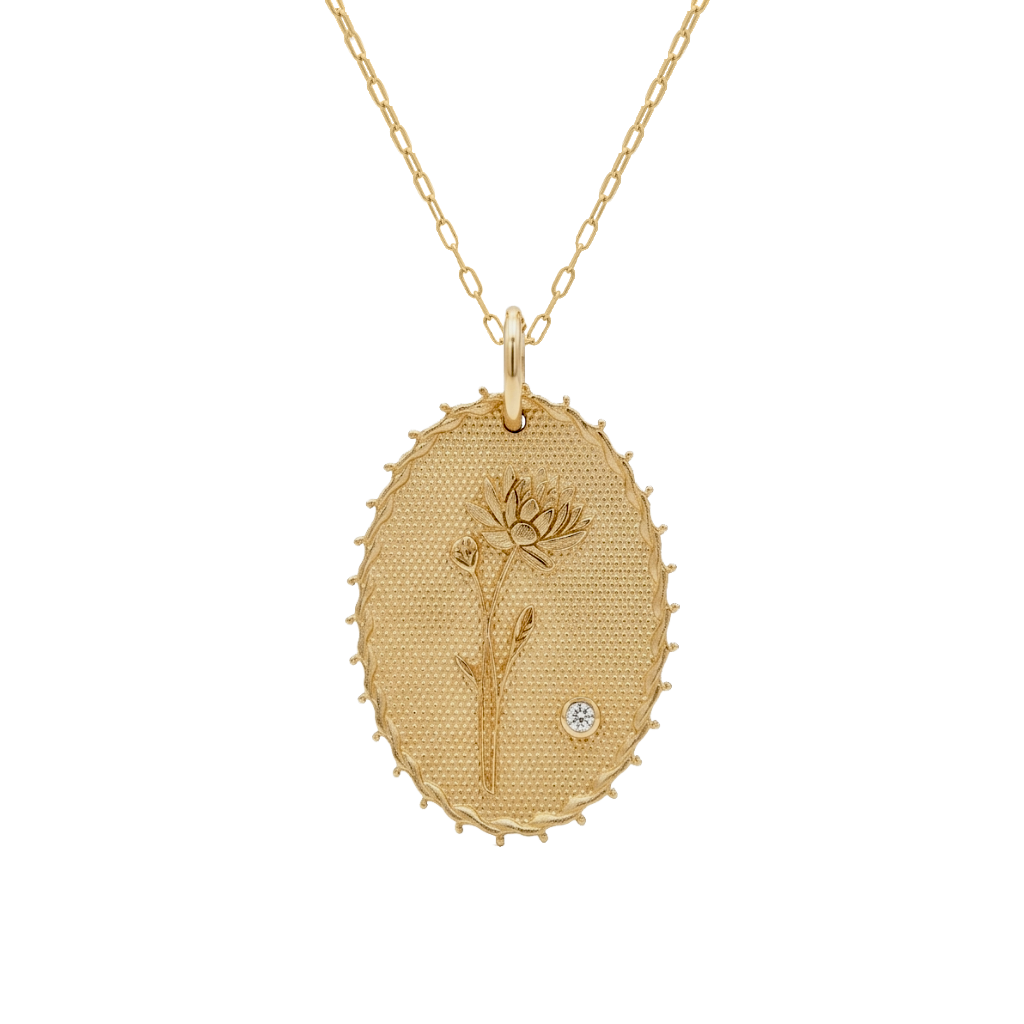 Birth Flower Diamond Necklace