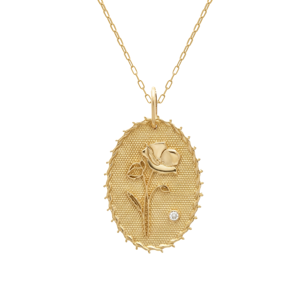 Birth Flower Diamond Necklace