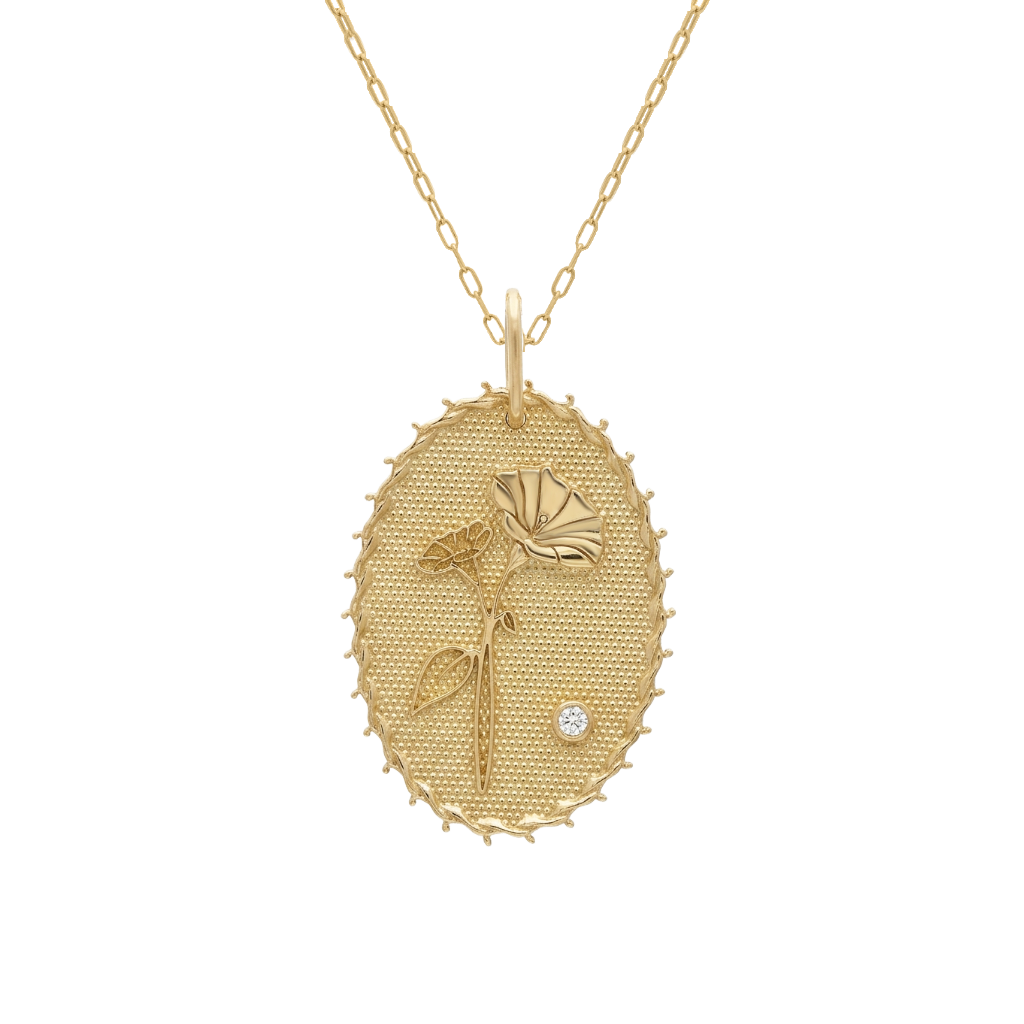 Birth Flower Diamond Necklace