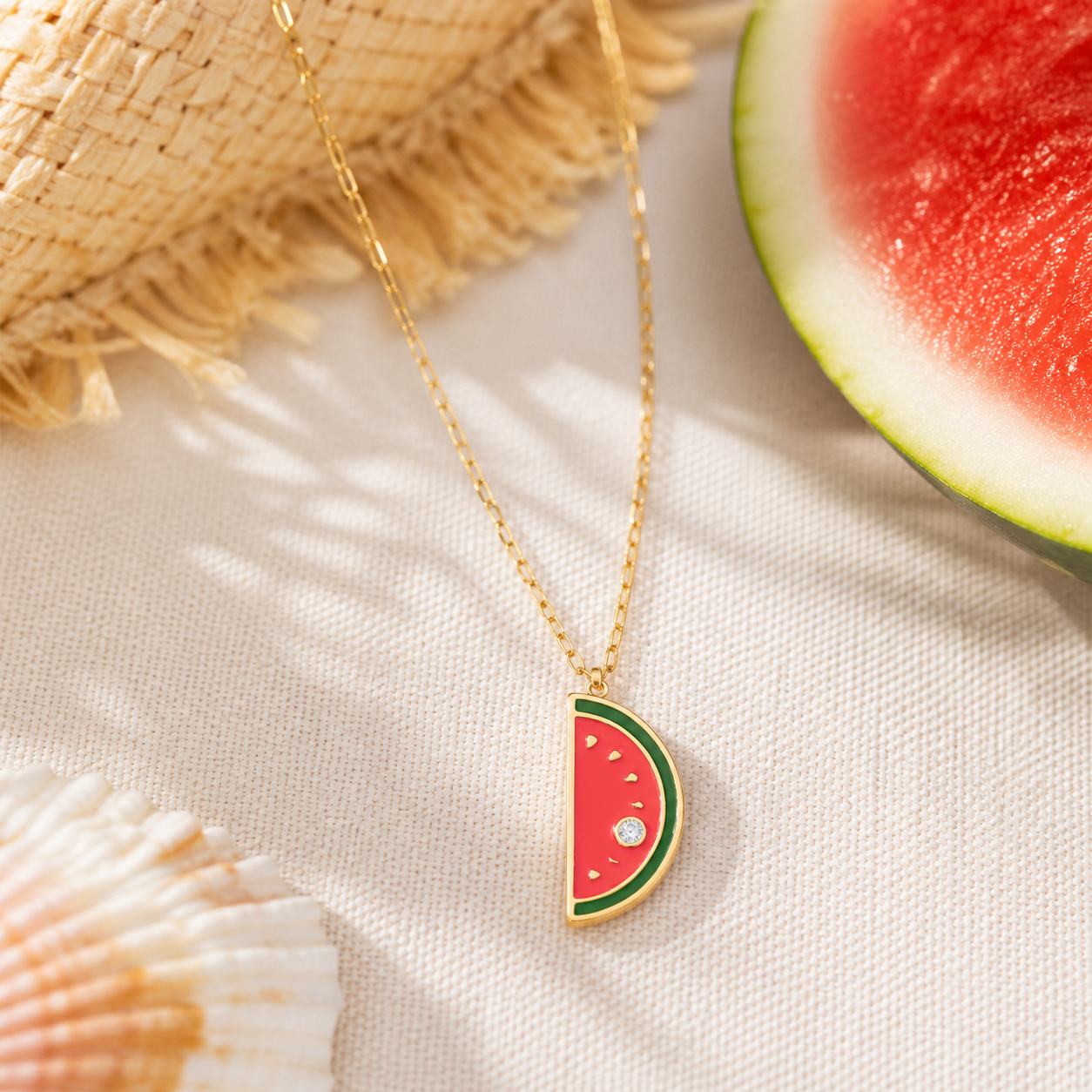 Watermelon Diamond Necklace