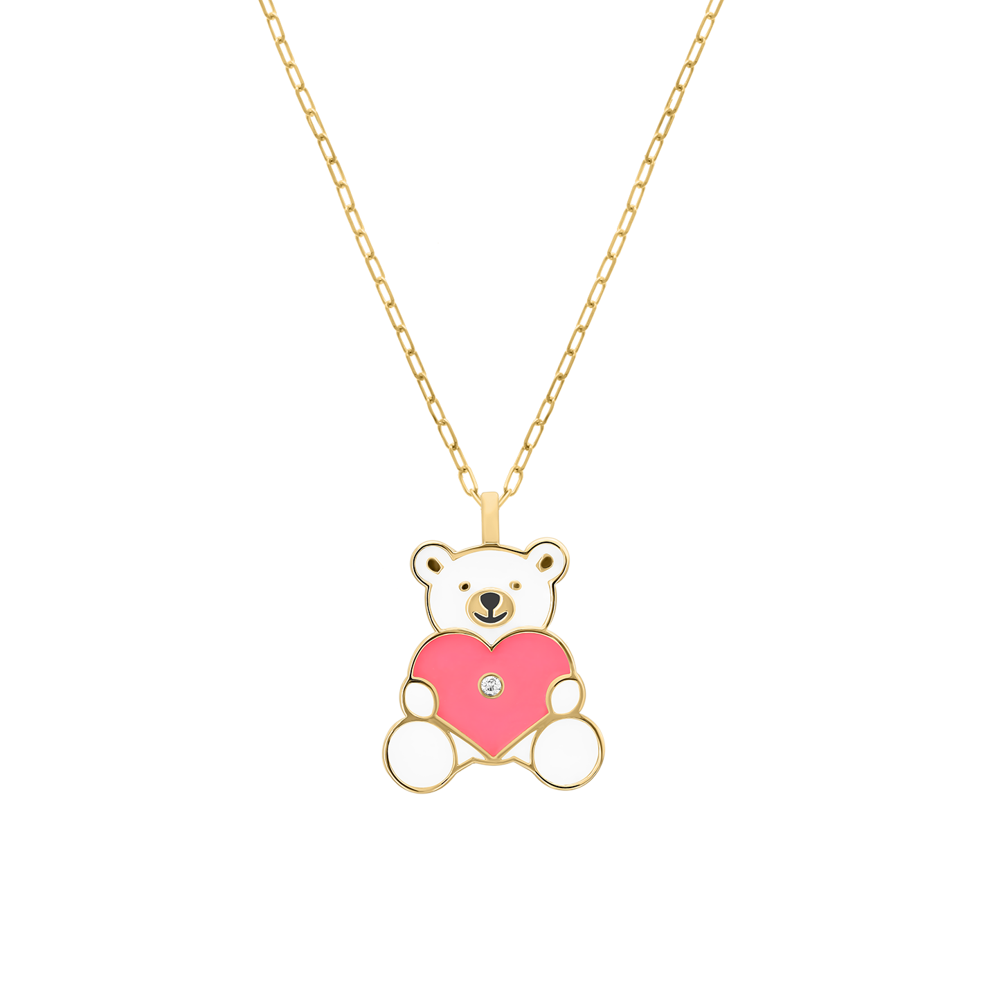 Teddy Bear Diamond Necklace