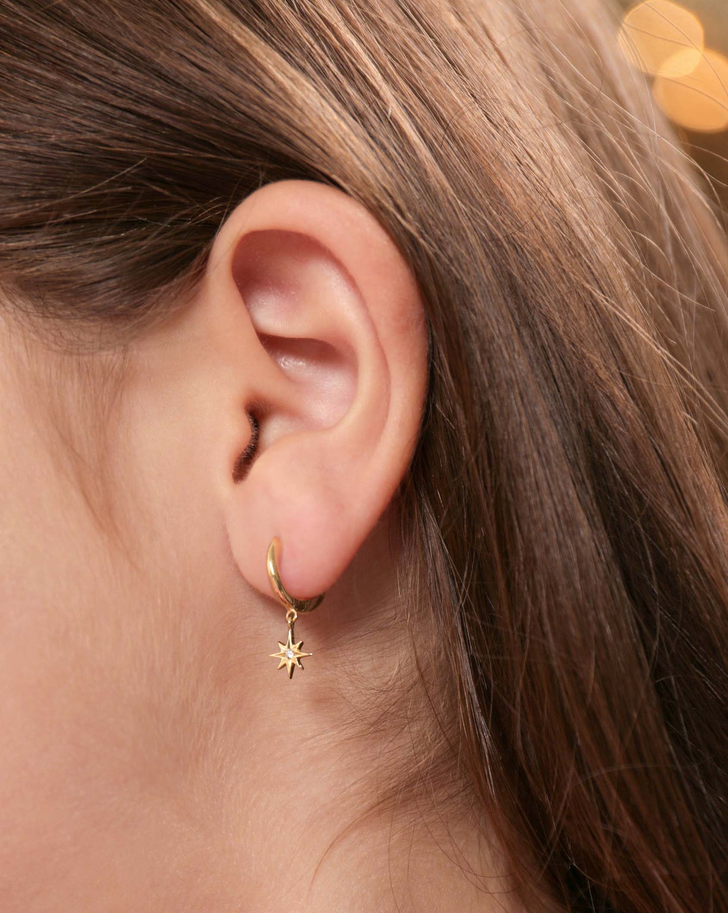 Starburst Diamond Charm Hoops