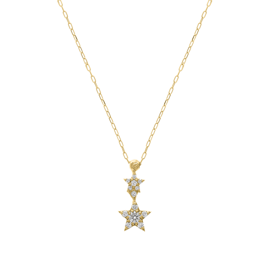 Stacked Stars Diamond Necklace