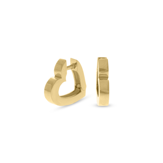 Yellow gold chunky hoop earrings with polished finish