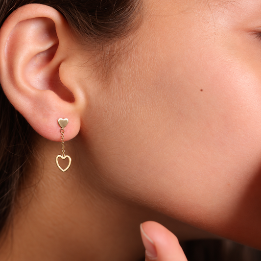 Dangly Heart Earrings