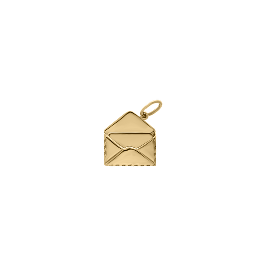 18K gold envelope-shaped pendant charm closed
