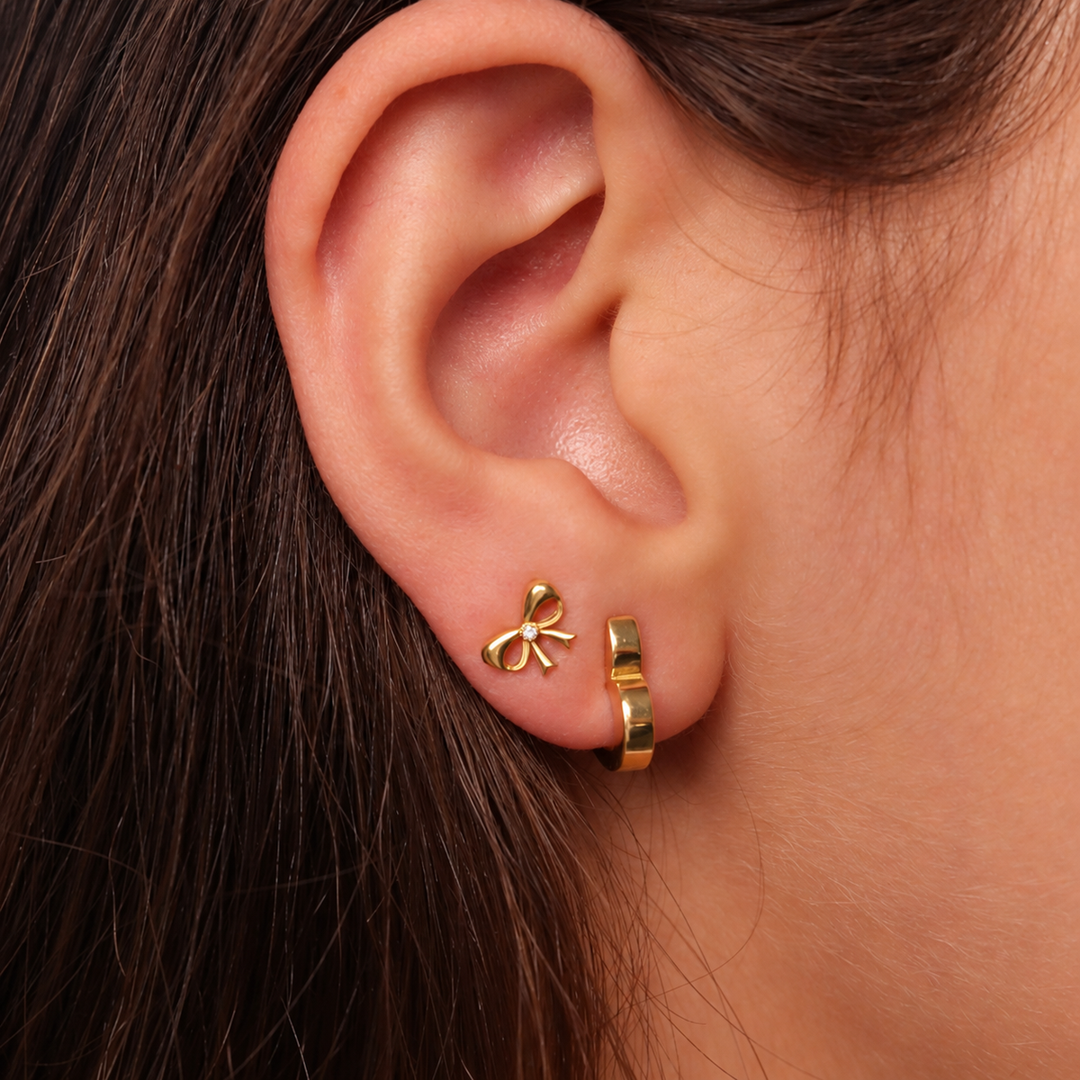 Ribbon Diamond Earrings