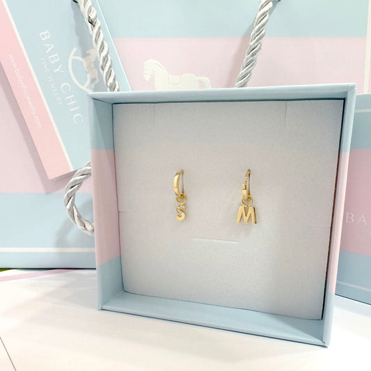Initial Letter Hoop Earrings | Pre-Order