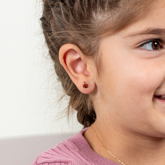 Little Ladybug Diamond Earrings