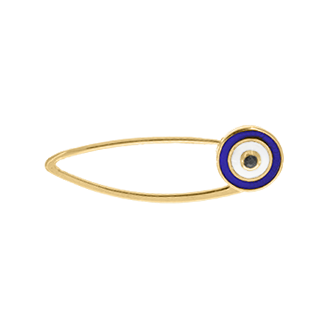 Evil Eye Enamel Black Diamond Pin