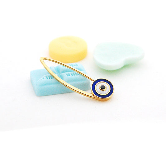 Evil Eye Enamel Black Diamond Pin