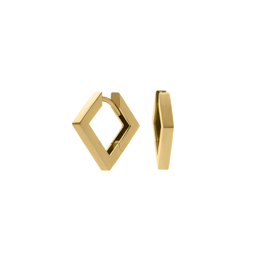 Gold hoop earrings on a white background