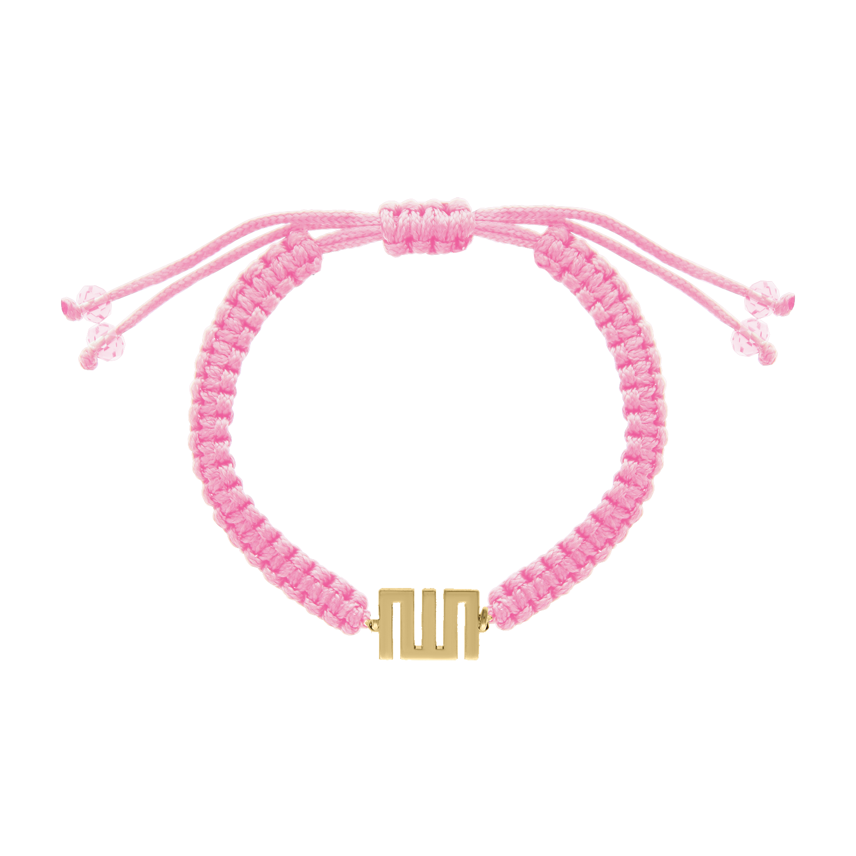 The Squared Allah Faith Bracelet by BabyChic is a graceful expression of spirituality and protection, crafted with a soft pink woven cord and a geometric Kufic-style “Allah” emblem in 18k gold. A vibrant blue enamel dot at the center adds a pop of color and a symbolic touch. Adjustable, comfortable, and meaningful, it’s designed for newborns and toddlers as a beautiful token of faith and love. A thoughtful gift for naming ceremonies, Eid, or any blessed occasion.
