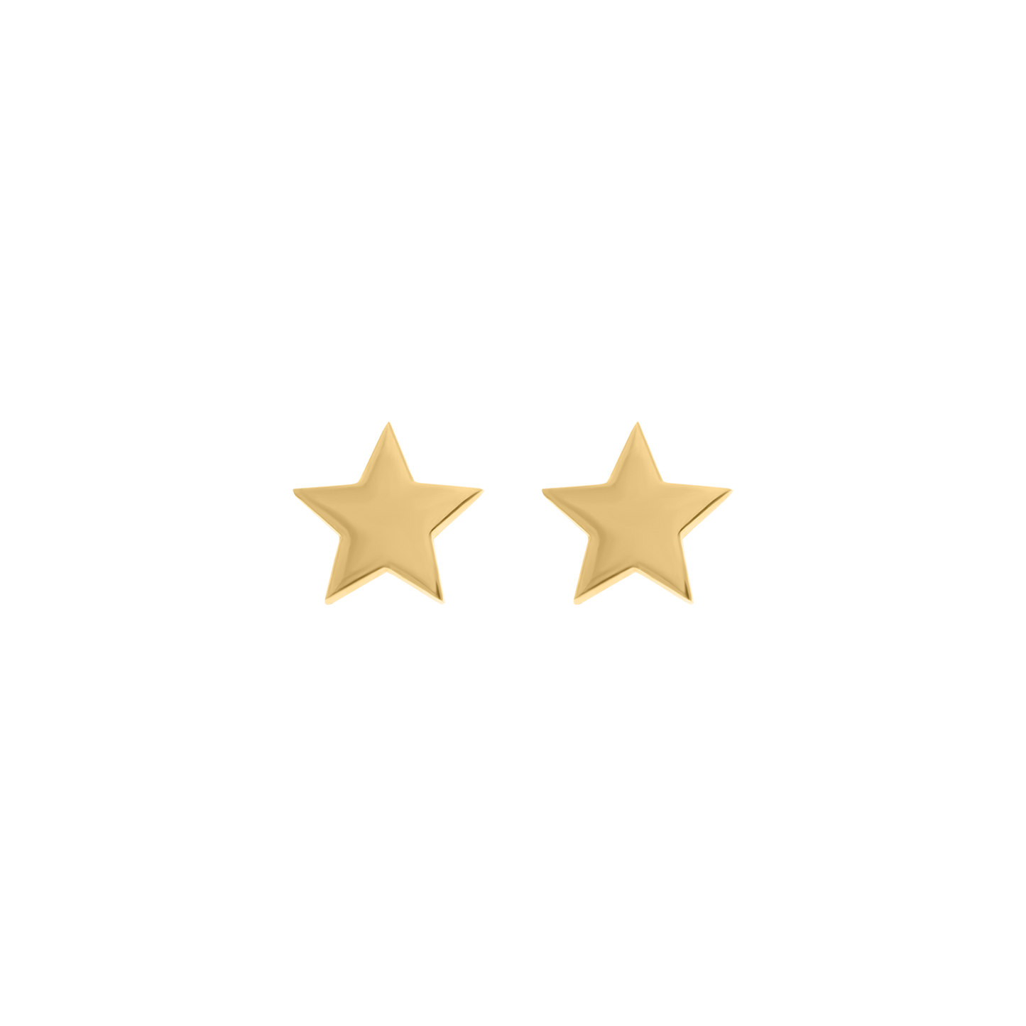 Gold star-shaped earrings on a white background