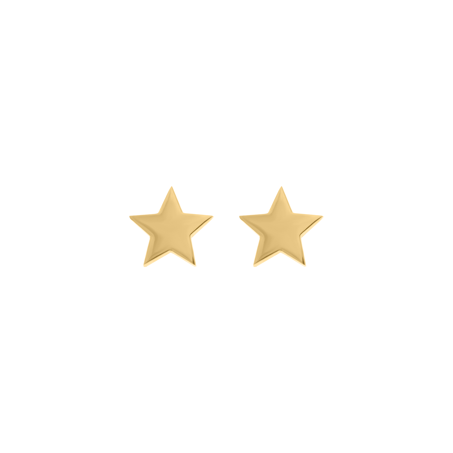 Gold star-shaped earrings on a white background