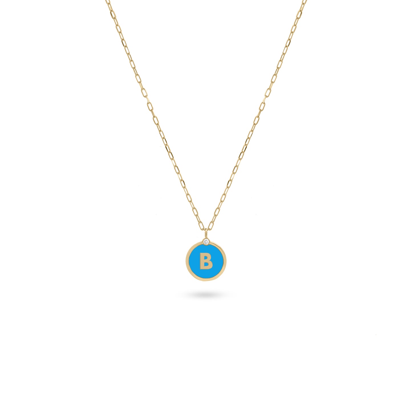 Initial Letter Coin Diamond Necklace