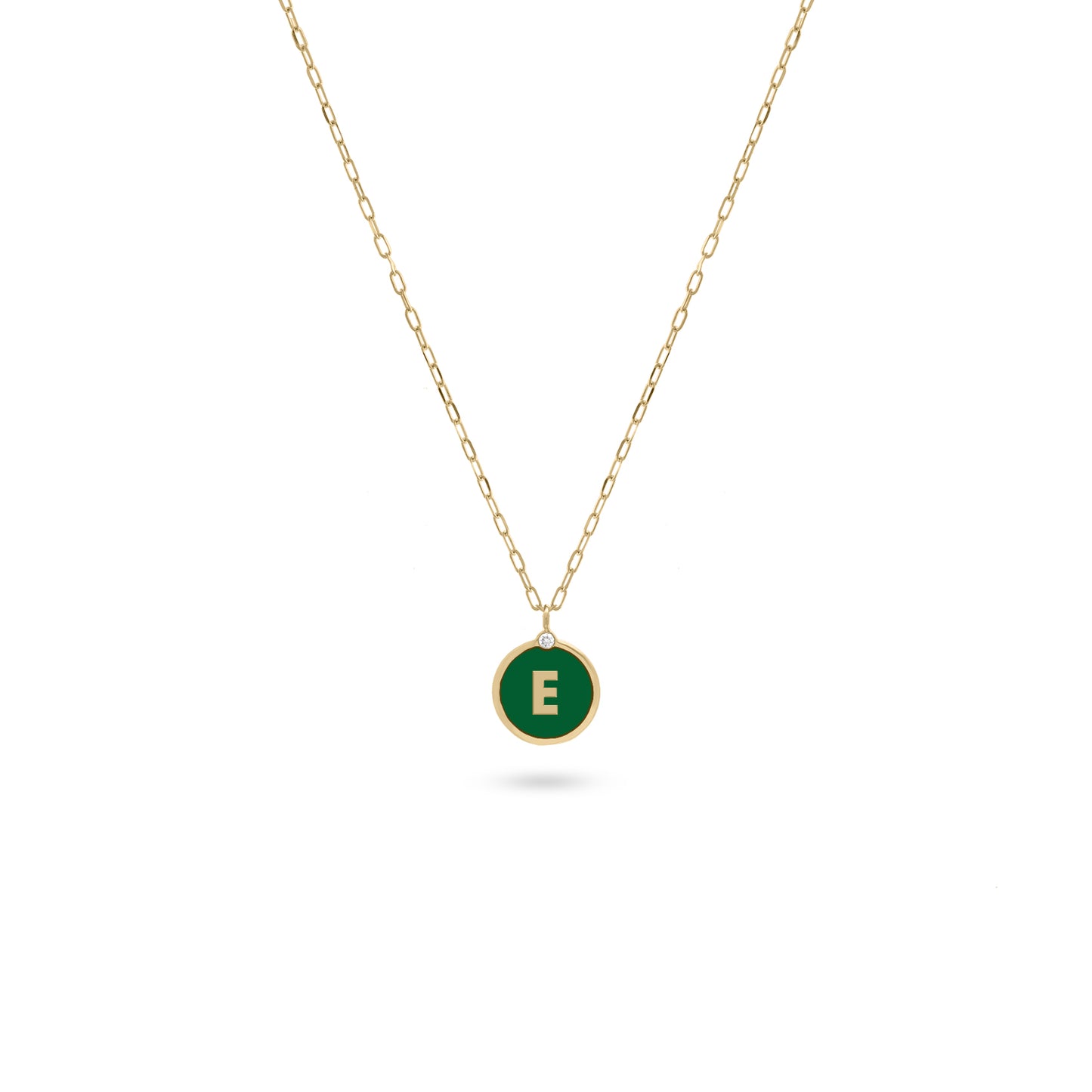 Initial Letter Coin Diamond Necklace
